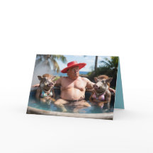 Trump Hot Tub Greeting Card