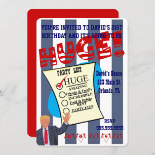 Trump HUGE Birthday Milestone Celebration Party Invitation