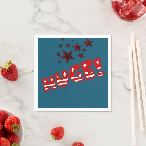 Trump HUGE Party Celebration Blue Cocktail Napkins