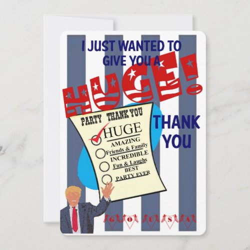 Trump HUGE Party Celebration Thank You Card