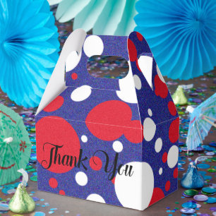 Trump Huge Polka Dot Red White Blue Party Favor Boxes