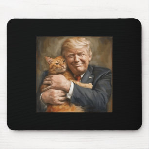Trump Hugging An Orange Cat 2024 Mouse Pad