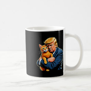 Trump Hugging Orange Cat Funny 2024 Election Meme Coffee Mug