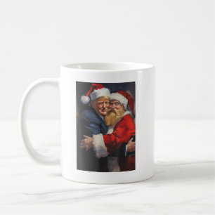 Trump Hugging Santa Christmas Funny Trump Xmas Coffee Mug