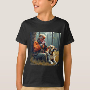 Trump Hunting Deer Funny Beer Drinking Hunting T-Shirt