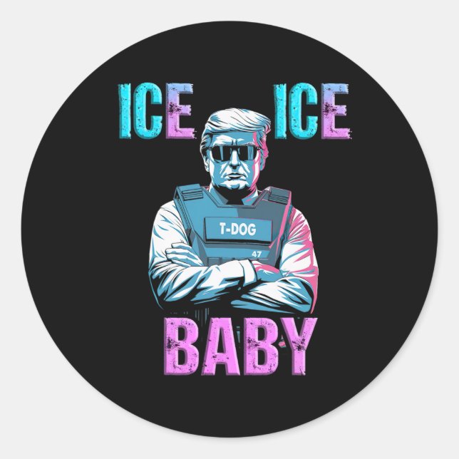 Trump Ice Ice Ba1  Classic Round Sticker (Front)