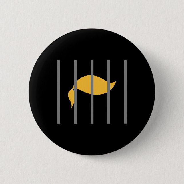 Trump Impeach Anti-trump Behind Bars  Button (Front)
