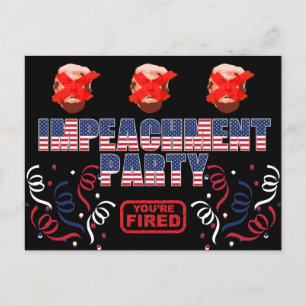 Trump Impeachment Party Invitation Postcard