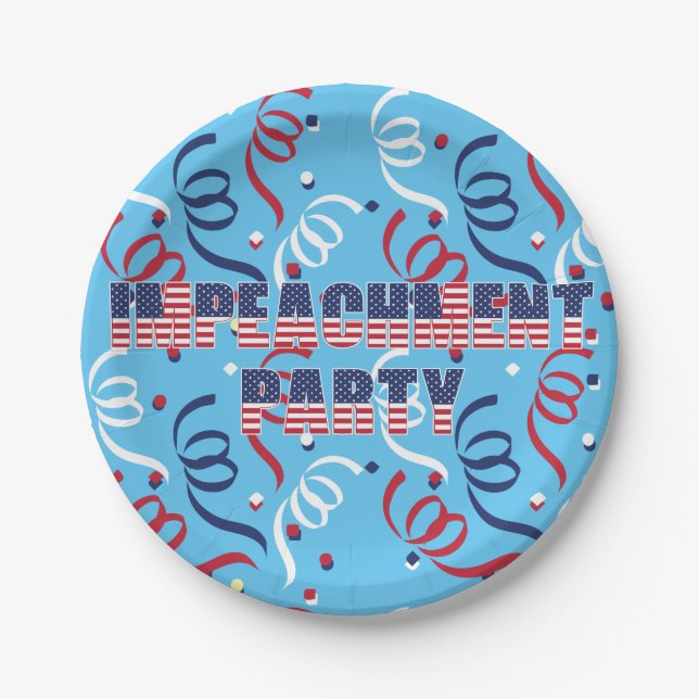 Trump Impeachment Party Paper Plates (Front)