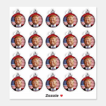 Trump In A Christmas Tree Ball Sticker by expressiveyourself at Zazzle