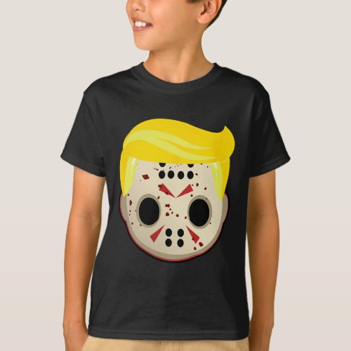 Trump In Hockey Mask Funny Halloween Horror   T_Shirt