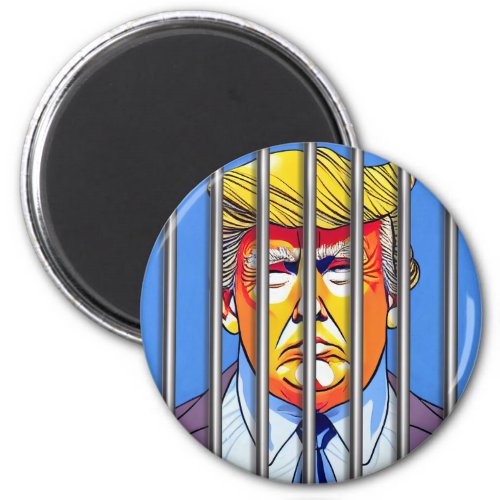 Trump in Jail 2 Inch Circle Magnet 
