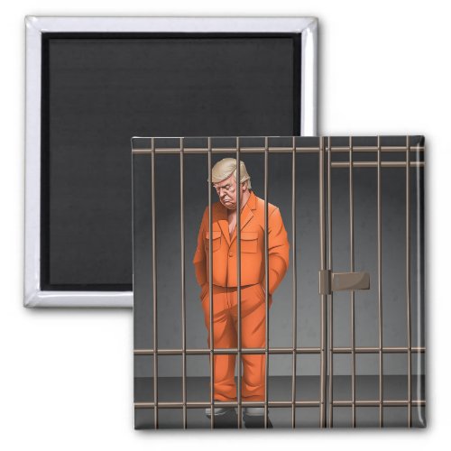 Trump in Jail 2 Inch Square Magnet 