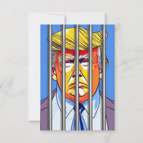Trump in Jail 35 x 5 Flat Thank You Card 
