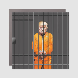 Trump in Jail 3" x 3" Square Car Magnet