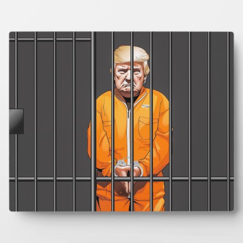 Trump in Jail 8x10 With Easel  Plaque