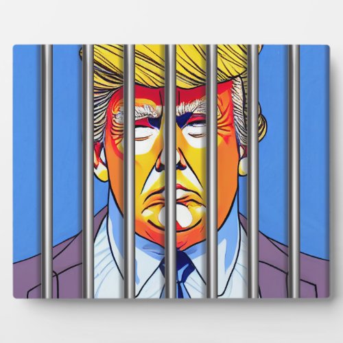 Trump in Jail  8x10 With Easel  Plaque
