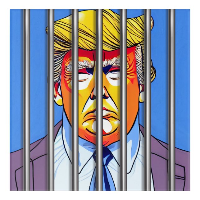 Trump in Jail Acrylic Wall Art, 12" x 12"  Print (Front)