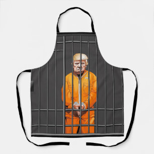 Trump in Jail All-Over Print Apron, Medium Apron
