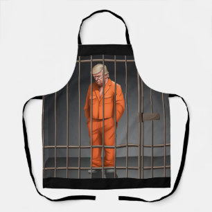Trump in Jail All-Over Print Apron, Medium Apron