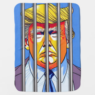 Trump in Jail Baby Blanket