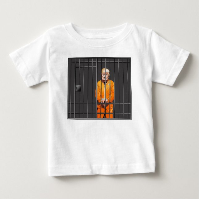 Trump in Jail Baby Fine Jersey T-Shirt  (Front)
