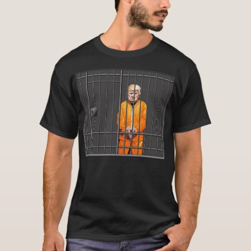 Trump in Jail Basic Dark T_Shirt 