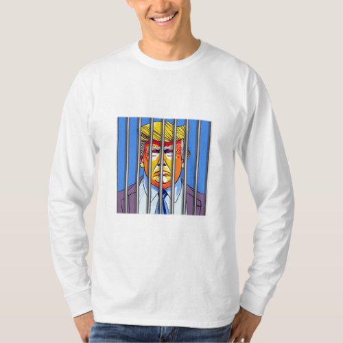 Trump in Jail Basic Long Sleeve  T_Shirt