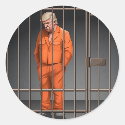 Trump in Jail Classic Round Sticker 