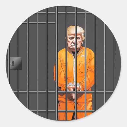 Trump in Jail Classic Round Sticker 