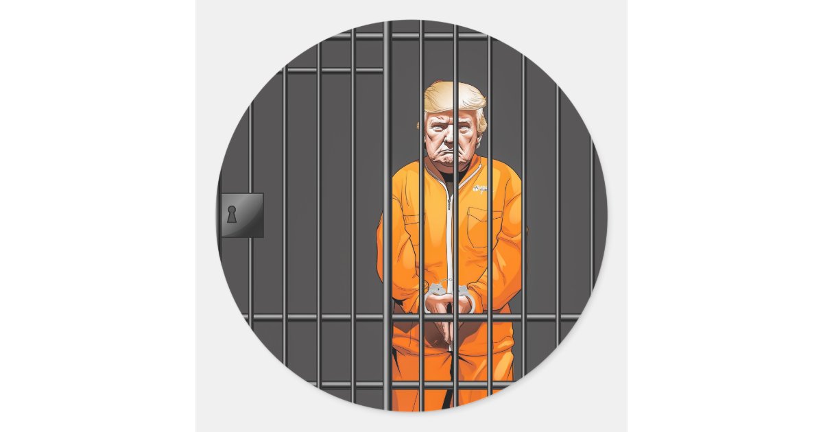 Trump in Jail Classic Round Sticker | Zazzle