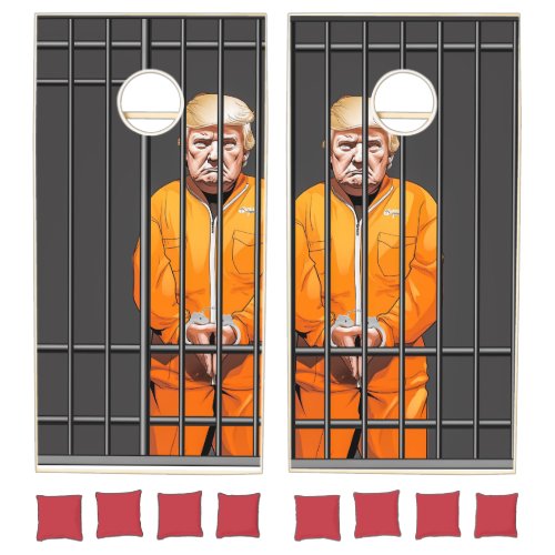 Trump in Jail Cornhole Set