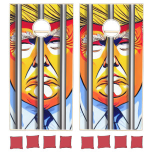Trump in Jail Cornhole Set