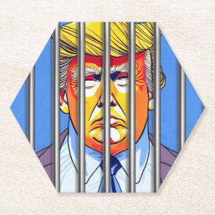 Trump in Jail Custom Hexagon Coasters