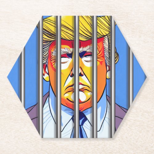 Trump in Jail  Custom Hexagon Coasters 