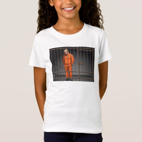 Trump in Jail Girls Fine Jersey T_Shirt 
