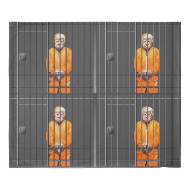 Trump in Jail King Size Duvet Cover  (Front)