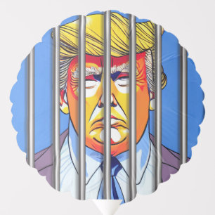 Trump in Jail Medium Air-Filled Balloon Round Cus