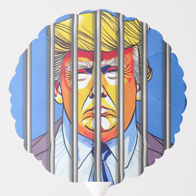 Trump in Jail  Medium Air-Filled Balloon Round Cus (Front)