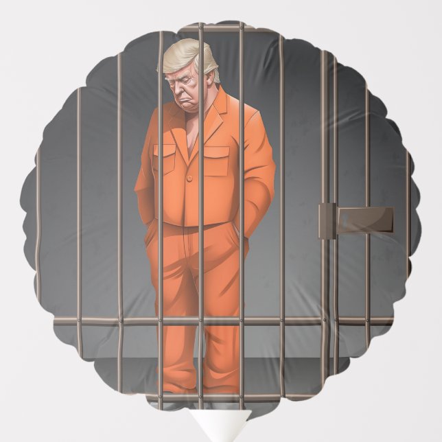 Trump in Jail Medium Air-Filled Balloon Round Cust (Front)