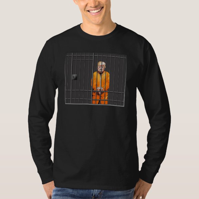Trump in Jail Men's Basic Long Sleeve T-Shirt  (Front)