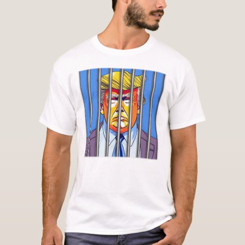 Trump in Jail  Mens Basic T_Shirt 