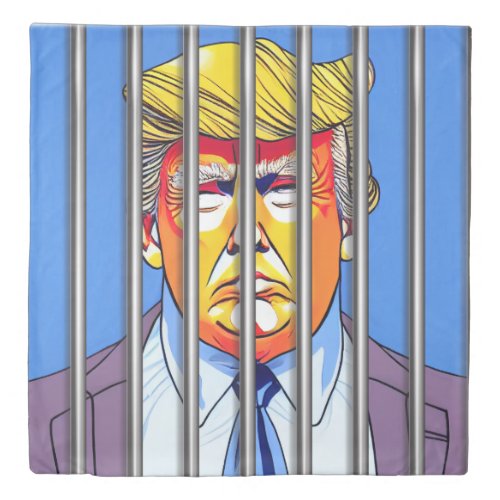 Trump in Jail Queen Size Duvet Cover 