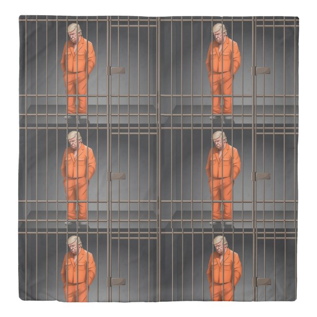 Trump in Jail Queen Size Duvet Cover  (Front)