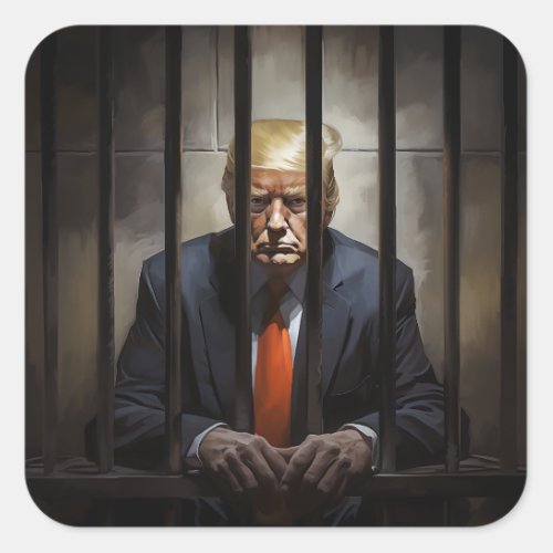Trump in Jail  Square Sticker