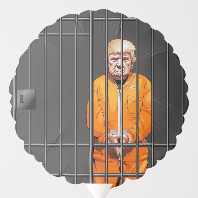 Trump in Jail Standard, 2¼ Inch Circle Magnet Medi Balloon (Front)