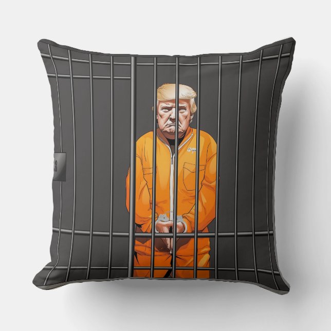 Trump in Jail Throw Pillow 20" x 20"  (Front)
