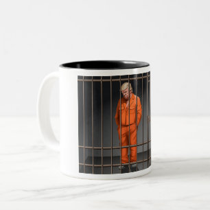 Trump in Jail Two-Tone Mug, 11 oz Two-Tone Coffee Mug