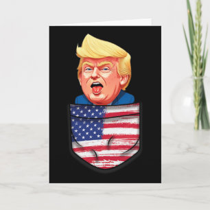 Trump In Pocket Usa Flag Funny Trump 2024 Patriot Card