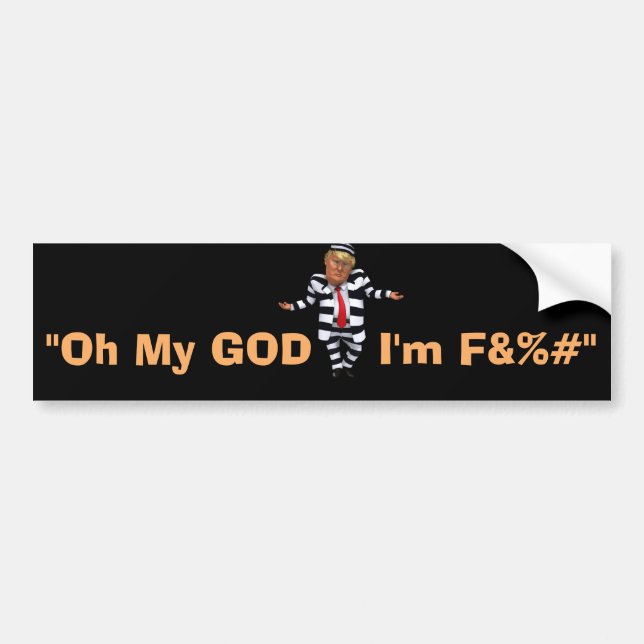 Trump in Prison Wear Bumper Sticker (Front)